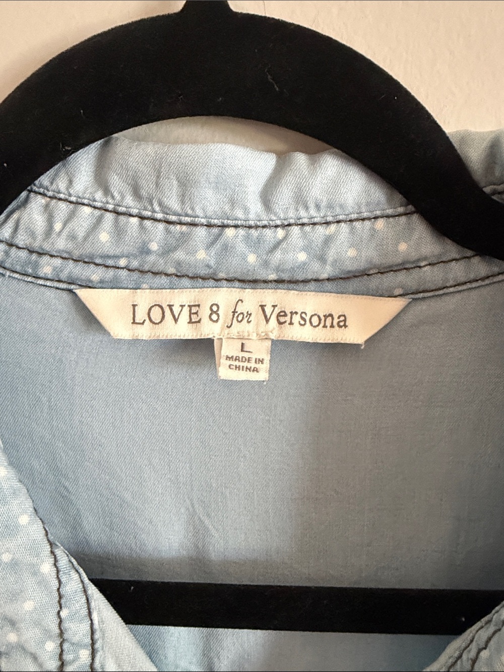 Versona Light Blue Denim Button-Down Shirt - Picture 2 of 6